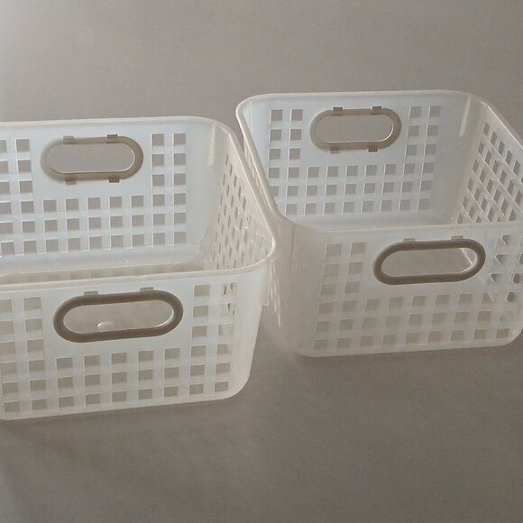 Other - Ivory Plastic Storage Baskets (2)